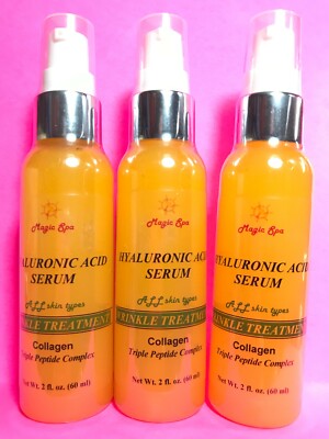 3*2oz 100% Pure HYALURONIC ACID Serum Collagen Matrixyl Wrinkle Filler Peptide