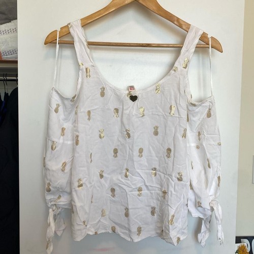 DOOA White & Gold Off-the-shoulder Crop Top For Girls. Size M - Picture 2 of 4