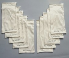LOT OF 10 YVES SAINT LAURENT CREAM MICROFIBER SUNGLASSES CLEANING CLOTH POUCH