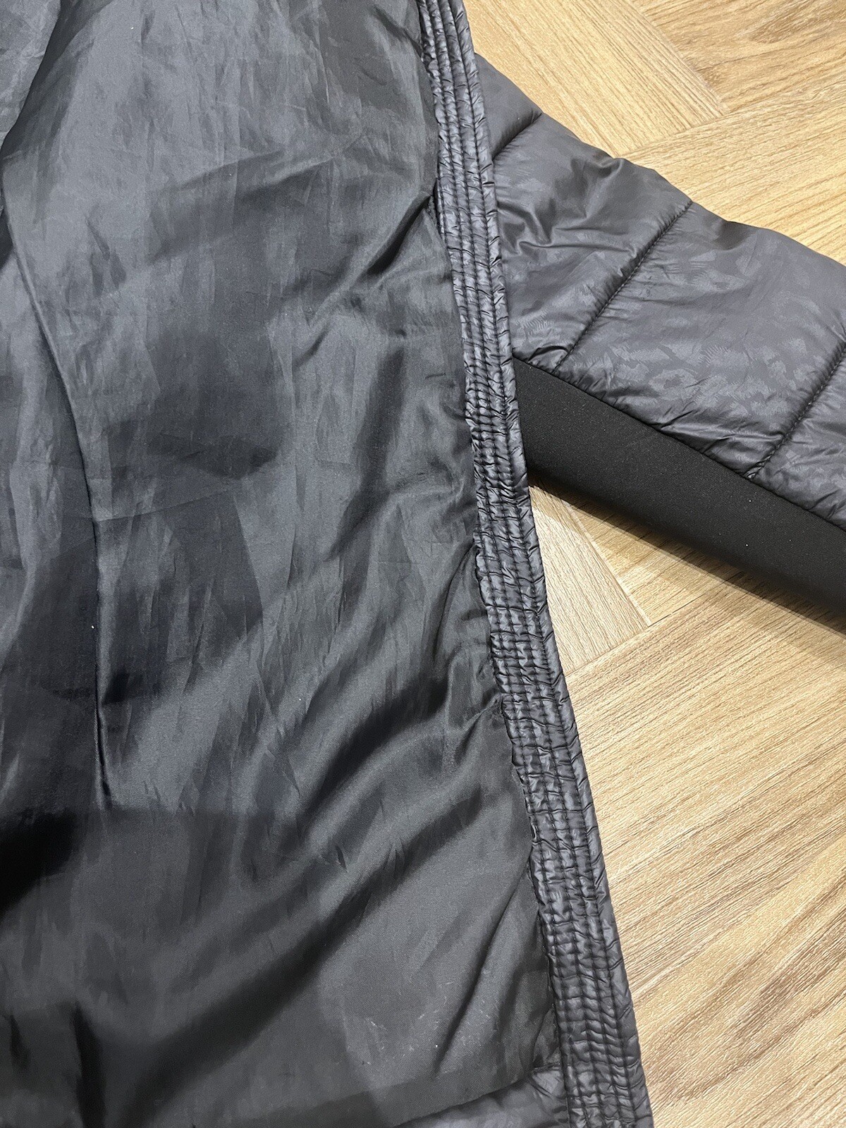 Michael Kors Removable Fur Hood Rose Gold Zip Black Padded Coat Women’s M thumbnail 9