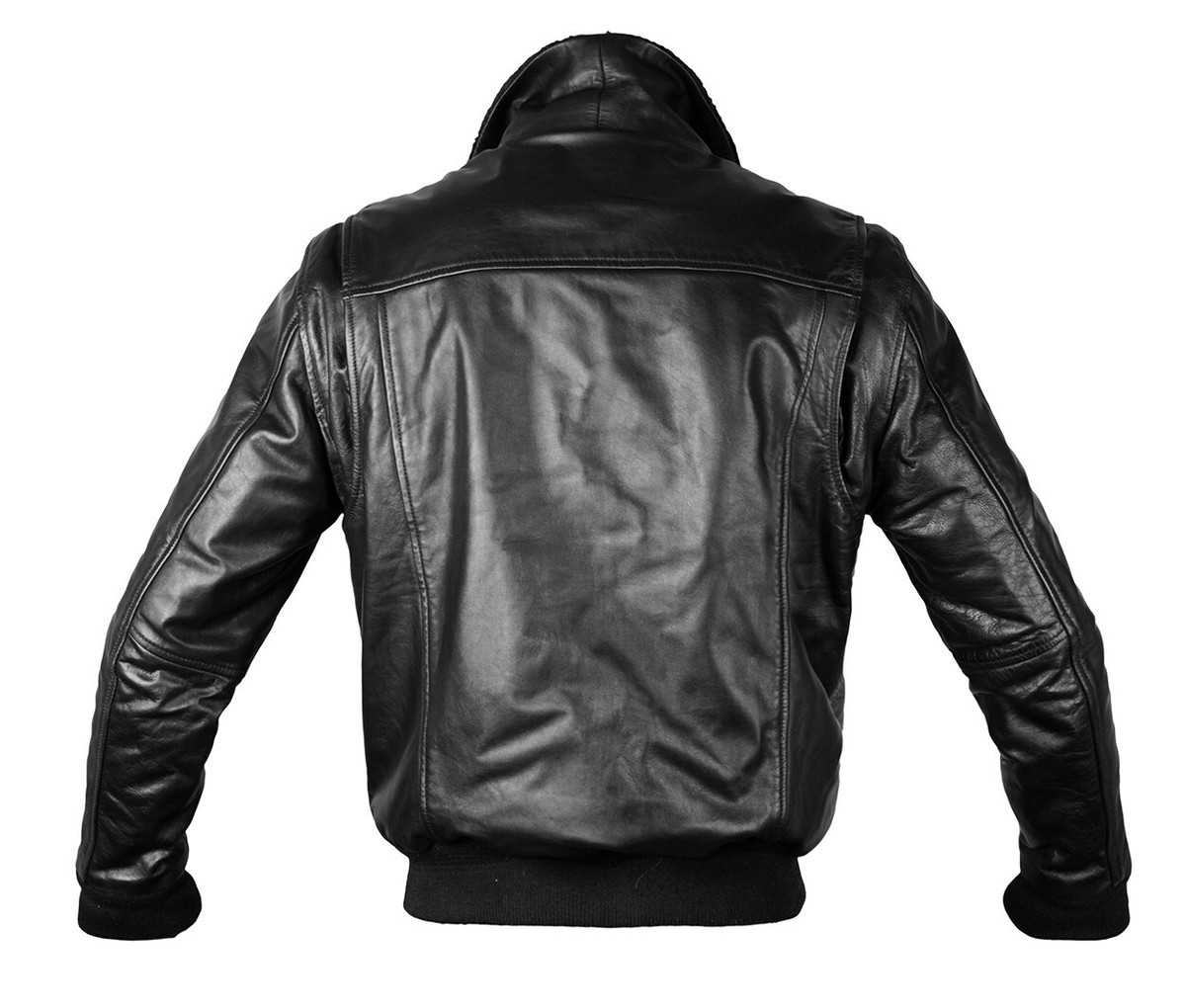 LEVI STRAUSS LEATHER JACKET Sherpa Black mens coat L biker Zippers