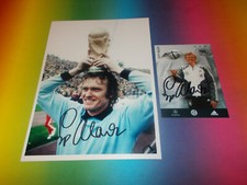 Sepp Maier DFB World Champion 1974 signed autograph on 20x28 photo + postcard