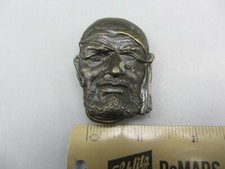 Vintage Mini 1977 Bergamot Brass Pirate 3-D Head / Face Belt Buckle - USA
