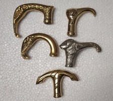 Lot of 5 Brass Handle for Wooden Walking Cane Shaft Victorian Era Steampunk Gift