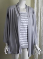 Nwt Bob Mackie Sz 3x Twinset Gray Chic Sequin Shell Tank Top Jacket