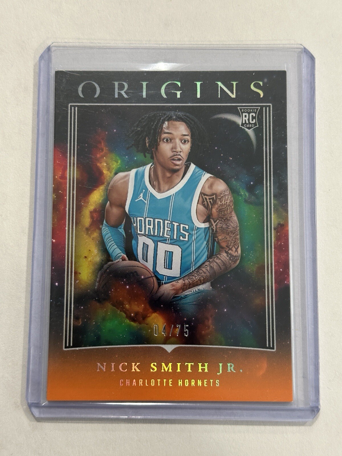 Nick Smith Jr. RC /75 Orange 2023-24 Panini Origins #48 Rookie Hornets