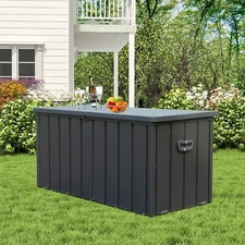 Domi Outdoor Storage Deck Box 120 Gallons Water Resistant Lockable with Wheels