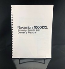 Nakamichi 1000ZXL Manuale utente del proprietario per cassette analogiche vintage