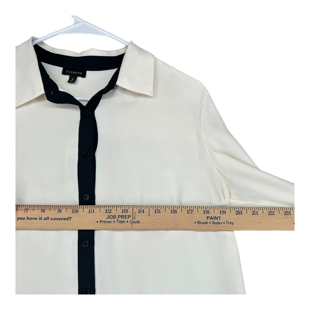 Talbots M Medium Colorblock Button Oversized Blou… - image 6