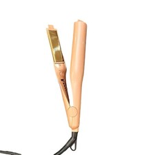 2-in-1 Twist Straightening Curling Iron Beauty Hair Care Auto Shut Off Gold