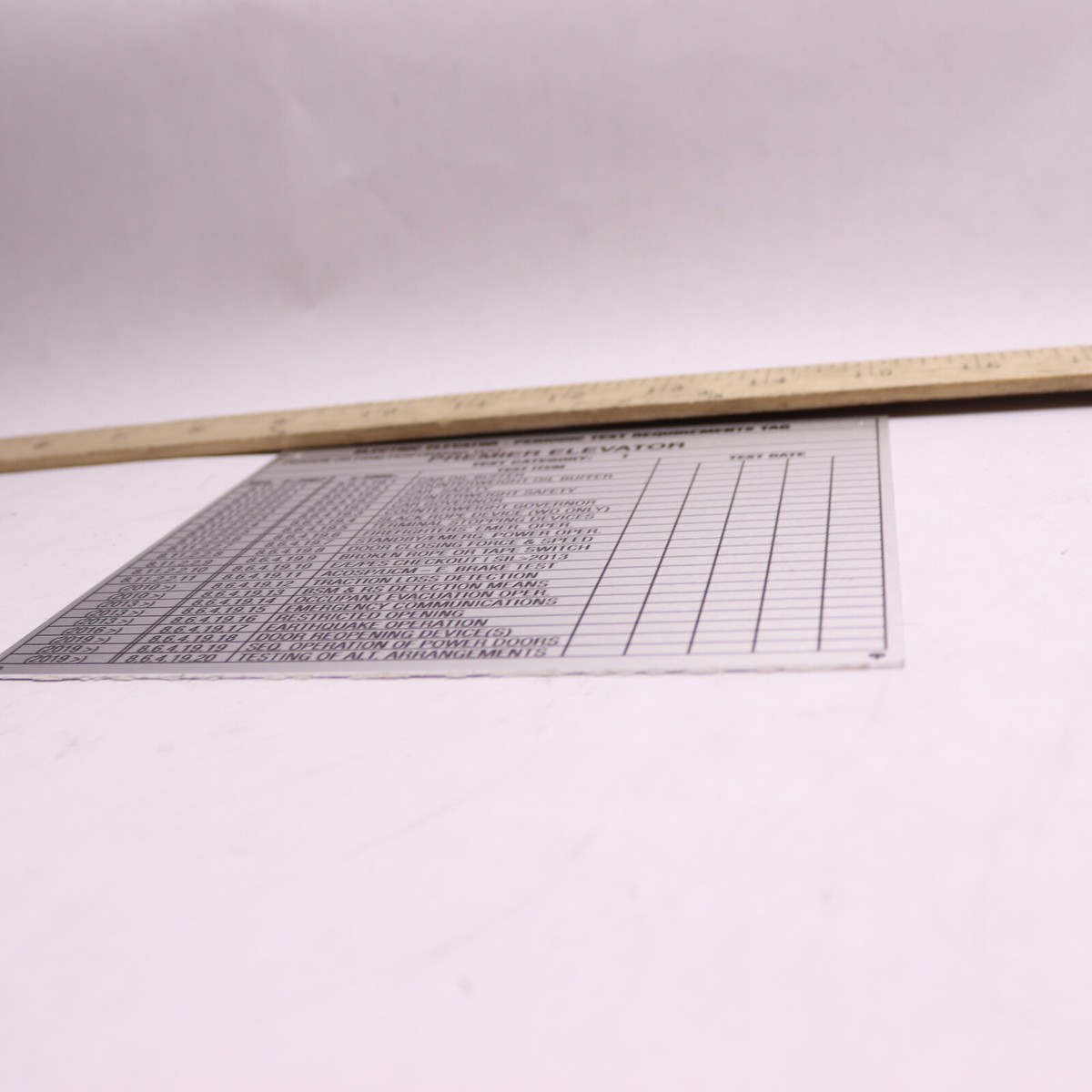Test Tag for Traction Elevator Category 1 | eBay