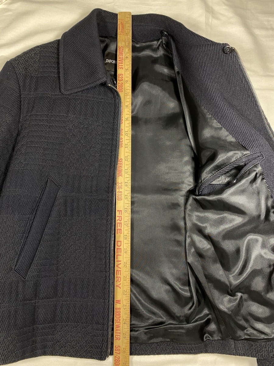 EMPORIO ARMANI Casual Coat Jacket Black Mens US Size 46 | eBay