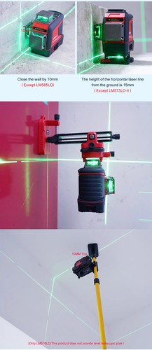 UNI-T Green Cross Line Laser Level Self-Leveling/Manual 30m/40m 3D 8/12/16 line - Picture 14 of 28