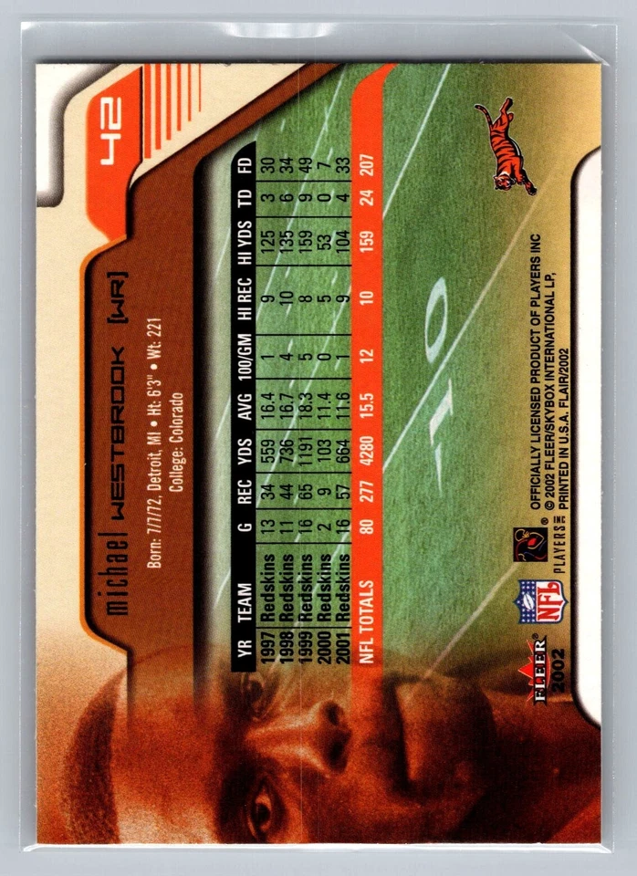 2002 Flair #42 Michael Westbrook Cincinnati Bengals - Image 2 of 2