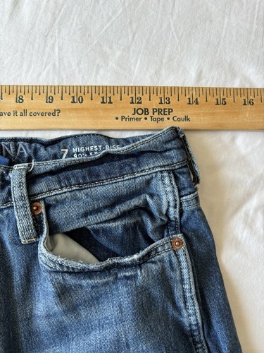 American Eagle Jeans Girls 7 Highest Rise 90s Straight Blue Stretch Distressed - Picture 8 of 10