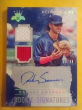 2018 Diamond Kings Dansby Swanson Rookie Signatures Dual Patch Auto RPA #58/99