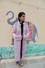 Crochet jacket Light color Crochet jacket / Hand-knitted Crochet / pink Cardigan