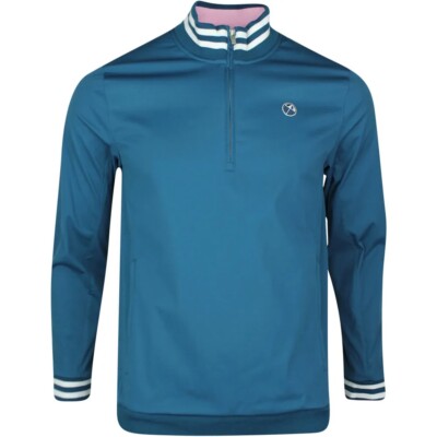 [L] ARNOLD PALMER x PUMA HANDSHAKE 1/4 Zip GOLF Pullover Sweater Jacket Blue