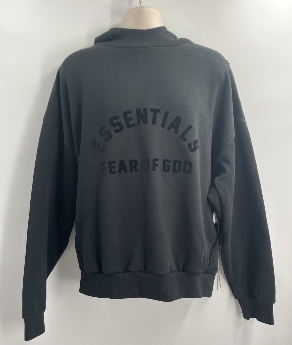 Fear of God Essentials Men's Arch Logo Jet Black Pullover Hoodie