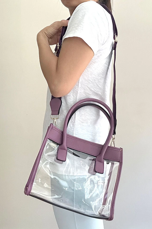 Bolso Bandolera de Mano UNNI Transparente Color Transparente Borde Aprobado por Estadio Foto 2 de 3