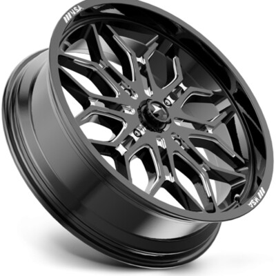 22x7 +10 MSA Offroad M47 Sniper 4x137 Gloss Black Milled Wheels