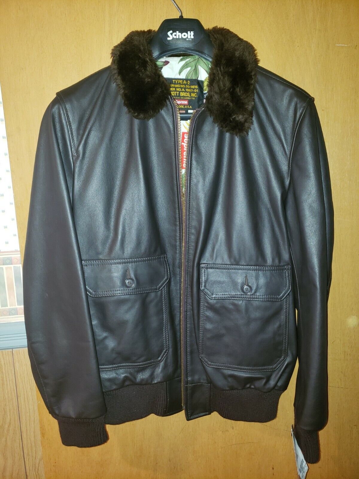 Supreme×Schott Leather A-2 Flight Jacket - フライトジャケット