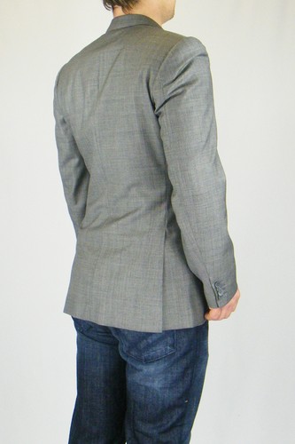 RAKE Men's Grey Wool Single Button Single Breasted Blazer Jacket (38) - Picture 4 of 12