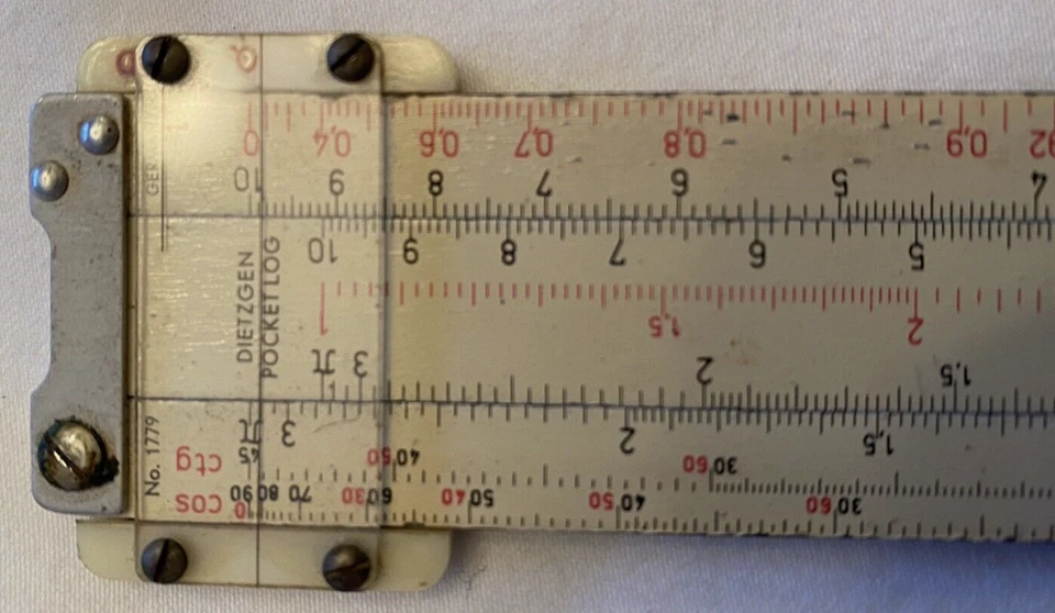 Regla deslizante de registro de bolsillo DIETZGEN No. 1779 HECHO EN ALEMANIA Foto 4 de 4