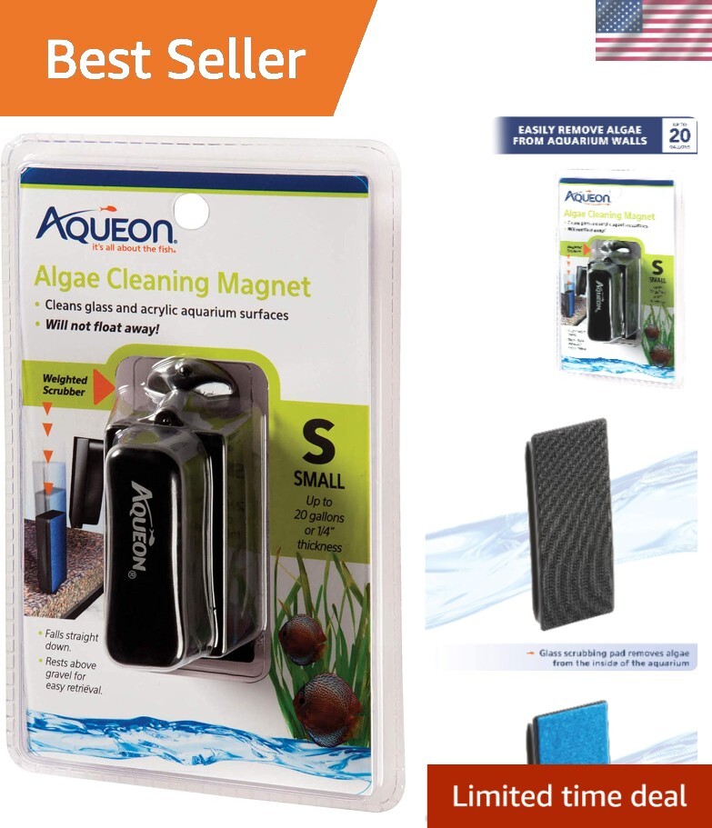 Small Magnetic Algae Cleaner for Glass & Acrylic Aquariums - Effortless Cleanup