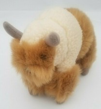 Bison Buffalo Applause Tan Plush Stuffed Animal 8" x 7" Rare Toy