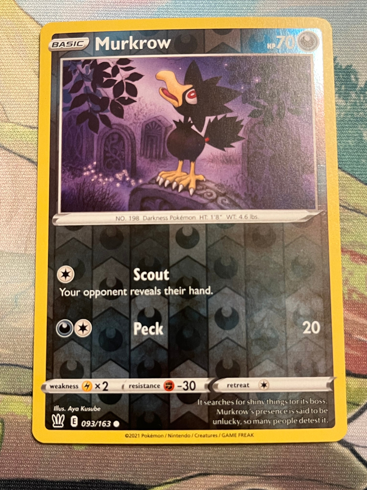 Pokemon Card TCG - Murkrow - Battle Styles - 93/163 - Reverse Holo Common