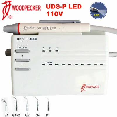 100%Original Woodpecker UDS-P LED Dental Ultrasonic Piezo Scaler Handpiece 6Tips