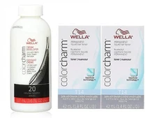 WELLA Color Charm T14 Pale Ash Blonde Toner (2 pcs) w/Color Charm 20V Dev 3.6oz