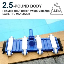 Pool Vacuum Head with Wheels, 14" Heavy Duty Head, Flexible Swimming Pool Vacuum