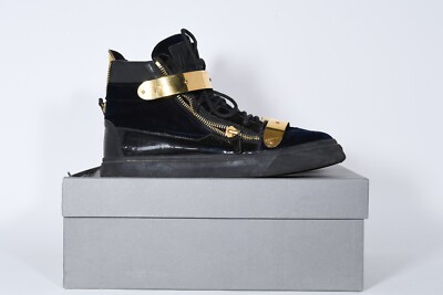 Giuseppe Zanotti Coby High-Top Sneakers - Black with Gold  display picture 1