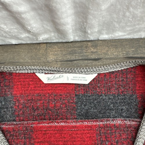Woolrich Buffalo Wool Blend Red & Black Plaid Vest Women’s Sz Large - Picture 2 of 15