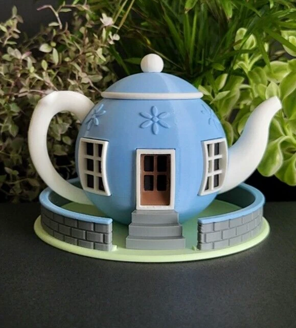 Tetera casa de hadas, decoración en miniatura Foto 2 de 4