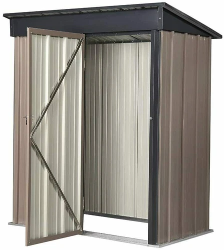 Garden Storage Shed Metal Outdoor Box Outdoor Backyard Bike Tool 5ftx3ft Grey - Picture 7 of 45