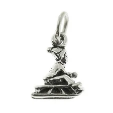 Child on Sleigh Sled Winter Christmas 3D 925 Solid Sterling Silver Charm