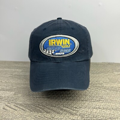 Vintage Y2K Irwin Tools Hat Cap Strap Back Navy Blue Baseball Dad Handy Man