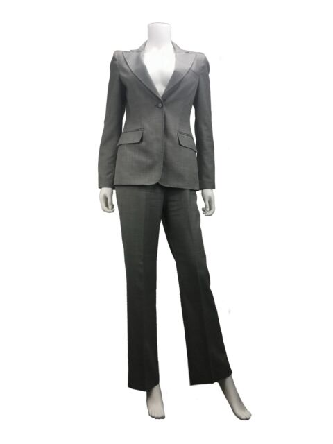 Anne Klein 2-Piece Pant Suit Women' Sz 2 Wool Pants 1-Button Blazer ...