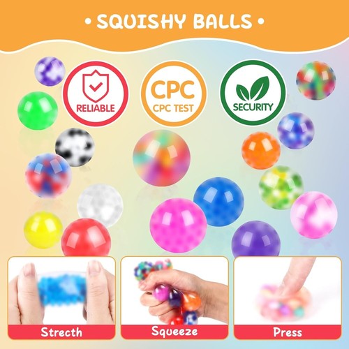 Durable 128 Pack Squishy Stress Balls - Anti-Anxiety for Any Occasion - 第 6/9 張圖片