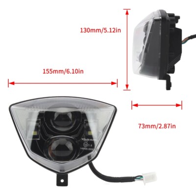 LED Headlight Assembly With DRLs For Gas Gas EC/EX/MC 250/300/350F/450 (2021-2023) – Clear Lens, White Housing