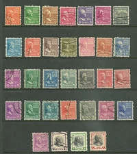 1938 US Presidential Prexie Issue SC 803-834 Set of 32 well picked used F/VF/XF