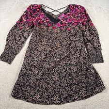 Anthropologie Womens Cyree Floral Tunic Mini Dress 16 Petite Boho Lined NEW