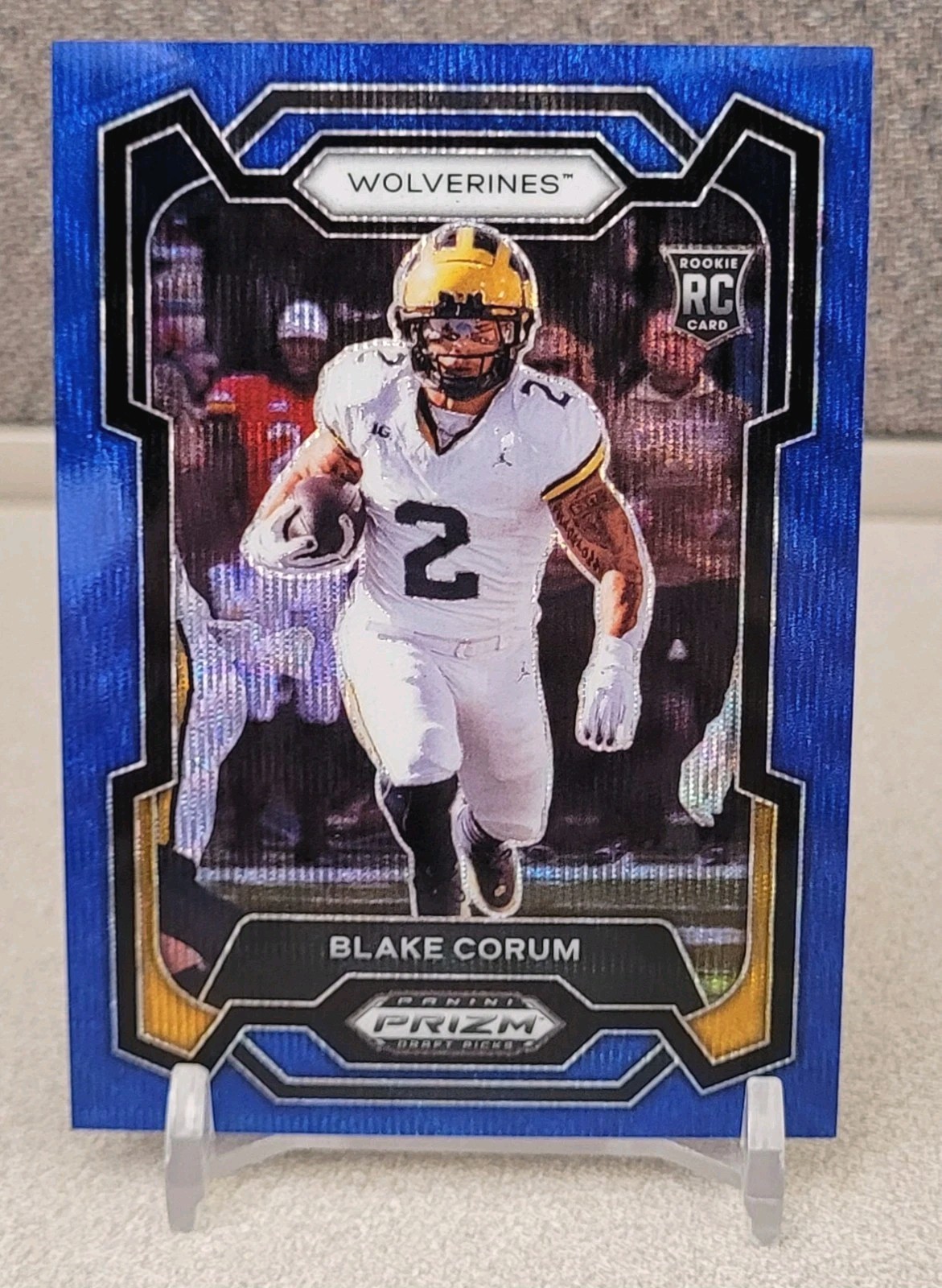 2024 Panini Prizm Draft Picks Blake Corum Blue Wave Prizm RC 183/249 Michigan 