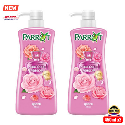 Parrot Botanicals Rose Bath & Body Wash 450ml x2 Pink Shower Cream Long Lasting