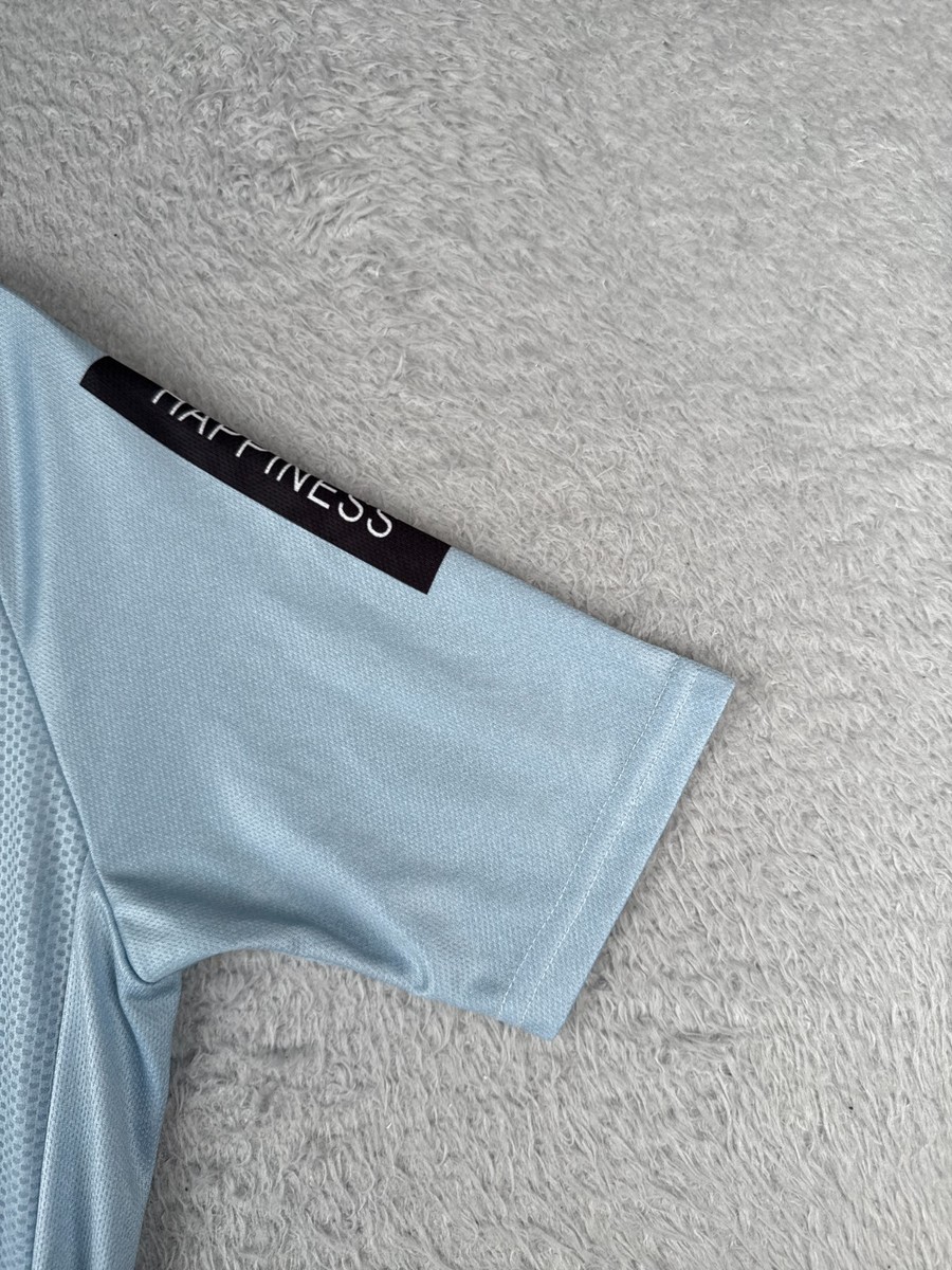 レディースウェア ODJ CHIEN 66 Cycling Jersey Women Large Blue Love The Pain Full Zip Short