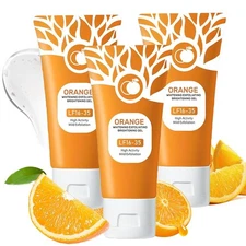 Orange Exfoliating Gel Scrub, Deep Cleansing Moisturizing Scrub with Enzymes,