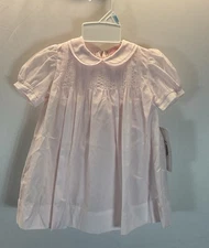 NEW Petit Ami Bishop Smocked Dress bonnett bloomers Baby Girl 6 MOS pink 3pc